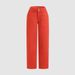 Women's Loose Fit High Waisted Stretch Jeans In Vibrant Orange-Red For Casual Street Style Versatile Styling Potential_mkmklike.com