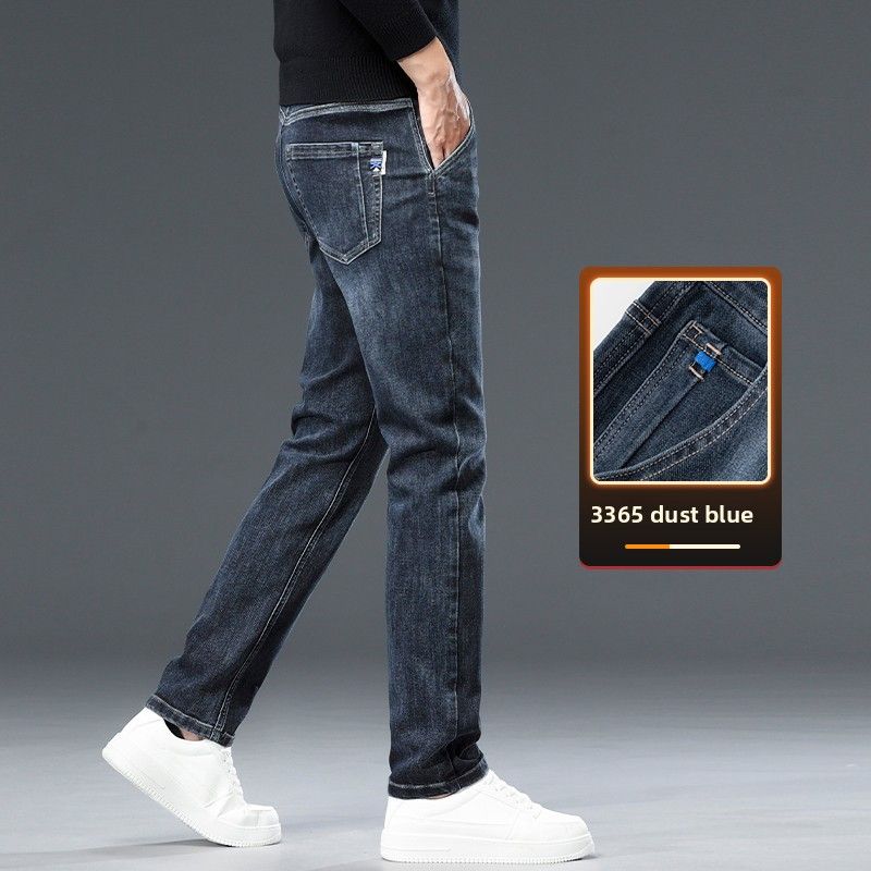 Jeans Men's Thickened Loose Straight Pants Stretch Casual Pants_mkmklike.com