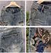Men's Trendy Embroidered Ripped Denim Shorts Mid-Length Distressed Loose Fit Five Point Pants Plus Size Youth Riding Breeches_mkmklike.com