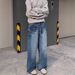 Men's Clothing Unisex Retro Studded Jeans High Street Style Loose Fit Straight Leg Casual Pants For Formal & Casual_mkmklike.com