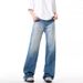 Men's & Women's Classic Cleanfit Blue Washed Denim Jeans – Relaxed Straight Leg, Comfortable Cotton, Versatile For Casual Wear_mkmklike.com