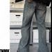 2024 Slim Fit Independent American Style Paris Washed Firecracker Festival Bootcut Micro Flared Jeans Long Pants_mkmklike.com