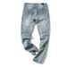 2027 Fashion European-USA High Street Hip-Hop Vintage Jeans Men Mid Waist Broken Hole Leg Zipper Straight Type Washed Denim Pants S-3XL_mkmklike.com