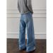 American-style Cleanfit Flared Jeans For Men, Spring Autumn, Washed And Distressed, Trendy, Plus-size, Loose_mkmklike.com