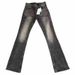 Men's Stretch High-Waisted Flared Jeans - Textured Wave Wash In Black/Grey With Slimming Straight-to-Bootcut Silhouette_mkmklike.com