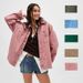 Women's Casual Versatile Denim Jacket European And American Style Pocket Side Slit Design_mkmklike.com
