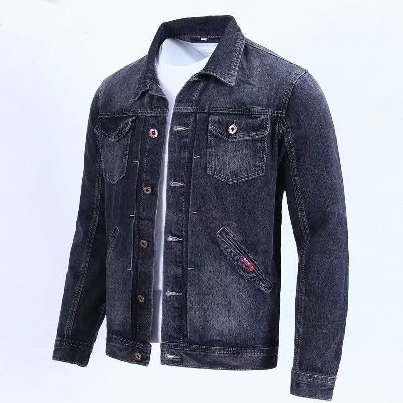 Trendy Men's Denim Jacket Short Style Spring Autumn Fashion Individualized Korean Version Casual Outerwear Long Sleeve_mkmklike.com