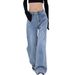 Y2K Wide Leg Denim Jeans For Women - Loose Fit Plus Size Floor Length Pants With Vintage Wash (S-XXL)_mkmklike.com