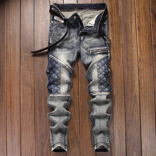 Men's Clothing New Style Slim Fit Elastic Straight Leg Jeans, Trendy And Stylish Men's Trousers_mkmklike.com