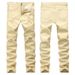 Foreign Trade European And American Street BIKER JEANS Men's Motorcycle Wrinkled Ripped Slim Fit Stretch Skinny Jeans_mkmklike.com
