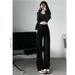 American-style Loose-fitting Wide-leg Jeans For Women, High-waisted, Height-enhancing, Slimming, Floor-length Jeans,_mkmklike.com