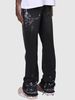 Men's Stretch Straight-Leg Jeans – Vintage Washed Denim Pants For Streetwear & Casual Wear (Black/Light Blue) – Retro High Waist Comfort Fit_mkmklike.com