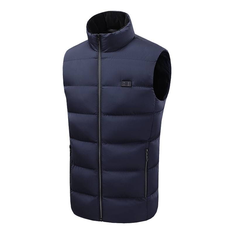 Men's Thickened 9-piece Heated Vest Stone Thin Ink USB Heating Vest Large Size Casual Vest_mkmklike.com