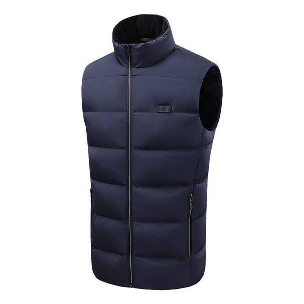 Men's Thickened 9-piece Heated Vest Stone Thin Ink USB Heating Vest Large Size Casual Vest_mkmklike.com