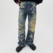 Men's Clothing Men's Vintage Denim Jeans Spring Summer Low Rise Tapered Leg Casual Fit Digital Print Boro Distressed Washed Redesigned_mkmklike.com