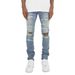 Men's Slim Fit Skinny Jeans European American Style Heavy Duty Embroidered Ripped Distressed Patchwork Trendy Autumn Winter Cool Beggar Long Pants_mkmklike.com