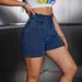 Plus Size High Waisted Distressed Denim Shorts For Women – Vintage Washed, Relaxed Fit, Raw Hem Streetwear Hot Pants (0xl-3xl, Dark Blue, 70% Cotton)_mkmklike.com