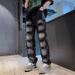 Retro Washed Distressed Patchwork Loose Straight Leg Jeans High Street Fashion Brand Men's Gradient Denim_mkmklike.com