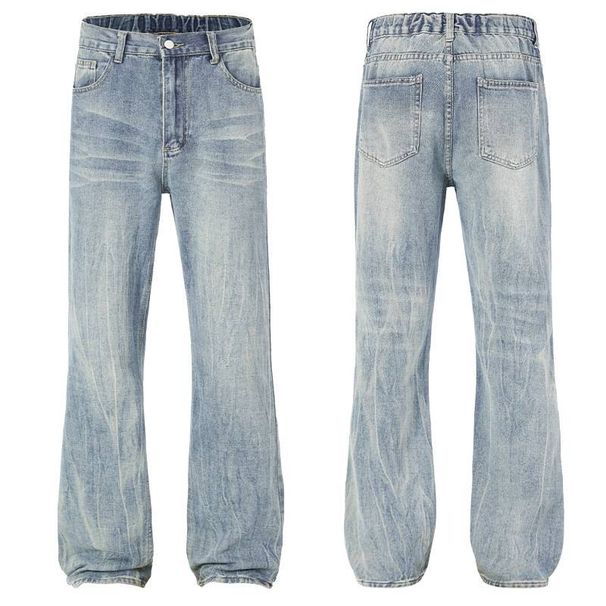 Men's Clothing Washed Jeans Retro Flared Straight Pants_mkmklike.com