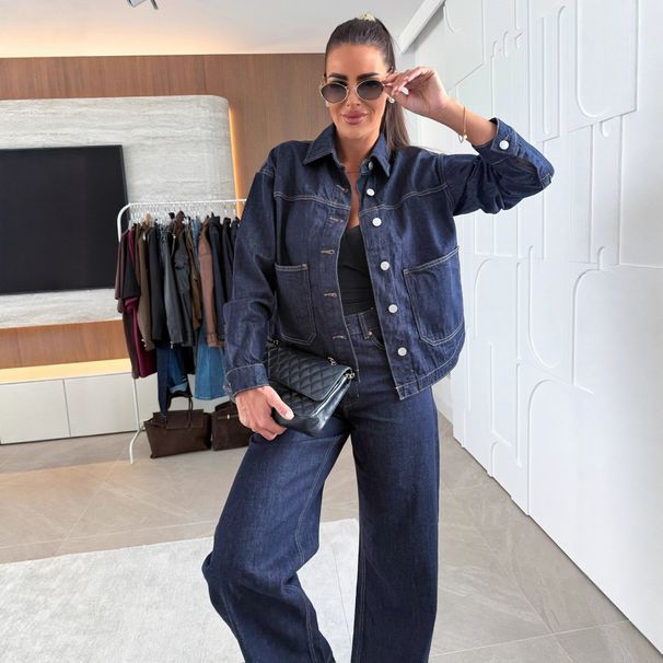 Oversized Washed Denim Jacket For Women – Relaxed Fit Polo Collar Coat (S-XL, Vintage Blue, Unisex Streetwear Essential)_mkmklike.com