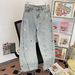 Men's Washed Straight-Leg Jeans – Vintage Streetwear Denim With Embroidered Accents_mkmklike.com
