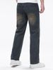 Men's Straight Leg Jeans Trendy Casual Black And Brown Versatile Trousers For All Seasons_mkmklike.com