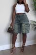 Women's Ripped Denim Jeans Spring Summer Straw Washed Work Pocket Straight Leg Ankle Jeans Independent Station International Style_mkmklike.com
