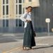 Women's Retro Patchwork Appliqué Wide Leg Jeans Distressed Elastic Waist Cotton Casual Fashion Spring/Autumn Summer_mkmklike.com