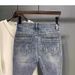 Men's Slim Fit Distressed Cropped Jeans Summer Trendy Versatile Young Fashion_mkmklike.com