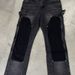 Men’s American Streetwear Cargo Jeans – Black Washed Relaxed Straight-Leg Workwear Pants With Patchwork Design_mkmklike.com