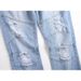 Suitable For All Seasons Ripped For Straight Leg Plus Size Light Blue Jeans Men_mkmklike.com
