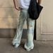 Distressed Washed High-Street Straight-Leg Jeans For Men & Women – Vintage-Inspired Ripped Denim With Relaxed Fit_mkmklike.com