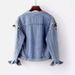Embroidered Denim Jacket For Women – Korean Style Loose Fit With Blue Dragonfly Beaded Pockets (S-2XL, Weight Recommendations Included)_mkmklike.com