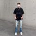 Nordmann American High Street Vibe Style Wahed Light Blue Ripped Jean Men' Straight Leg Slightly Flared Cleanfit Slimming_mkmklike.com