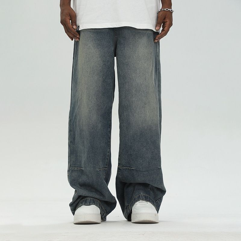 Men's Clothing High Street Loose Straight Wide Leg Casual Pants_mkmklike.com