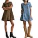 2026 Fashion And Leisure Leopard Pattern Slim Short Sleeved Women's Cowboy Dress 89316_mkmklike.com