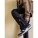 Nordmann Side Zipper Design Jeans Men, Slightly Flared American Style Trendy Hip-Hop Casual Pants, Loose Straight-Leg Cargo Pants_mkmklike.com