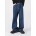 nirben Jeans| Basic Volume Style Fit Half Elastic Waist Loose Straight Denim Pants Available In Ten Colors_mkmklike.com