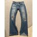 Men's Destroyed Washed Denim Jeans - Distressed Rust & Mud Dye Bootcut Pants For Streetwear Oxidized Rust Effects_mkmklike.com