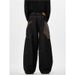 Men's Clothing American Retro Silhouette Black Scimitar Jeans Men Snakeskin Patchwork Pockets Loose Wide Leg Jeans_mkmklike.com