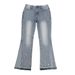 Men's Distressed Bootcut Jeans | Heavy Washed & Splatter Paint Denim | Asymmetrical Frayed Hem Y2K Grunge Streetwear Pants With Tassel Accents_mkmklike.com