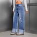 Women's Elegant Straight Leg Jeans Retro Fashion Street Style Solid Color New Style_mkmklike.com