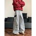 Men's Clothing Striped Work Jeans Retro Striped Workwear Jeans For Men & Women - Loose Fit Comfortable Straight-Leg Denim Pants With Vintage Style_mkmklike.com