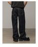New Men's Jeans, Trendy Brand, Washed Retro Straight Leg Loose Wide-leg Trousers_mkmklike.com