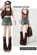 American Retro Summer Denim Shorts Women's 2026 New Summer Thin High Waist A Word Spice Culottes Hot Pants_mkmklike.com