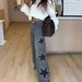Women's Fashion Casual Straight Leg Jeans Five Pointed Star Detail Loose Fit European American Style_mkmklike.com