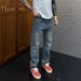 Men's Clothing Men's Slim Straight Jeans – Classic Blue Denim, Comfort Fit (Size 28-36)_mkmklike.com