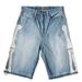 Men's Clothing Summer Men's Denim Shorts High Street Trendy Five Point Loose Straight Leg Style Embroidered Bones_mkmklike.com