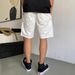 Men's Clothing Summer Casual Handsome White Work Shorts Men's Loose Trendy Brand Mid Length Pants High Street All Match 5 Point Pants_mkmklike.com