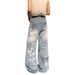 Spring And Autumn American Street Style Personality Hand Painted Graffiti Fun Straight Loose Wide Leg Jeans Men's Trousers_mkmklike.com